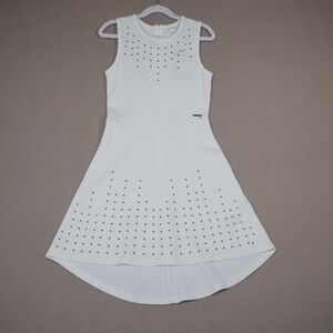 Guess Big Girls Knit Ponte High Low Sleeveless Studded Dress - Size 8